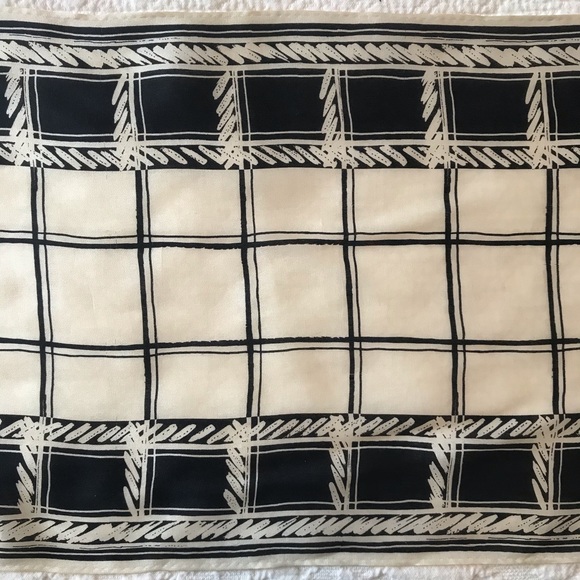 Vera Silk Black & Cream Print 52” x 10.5” Scarf - Picture 2 of 6